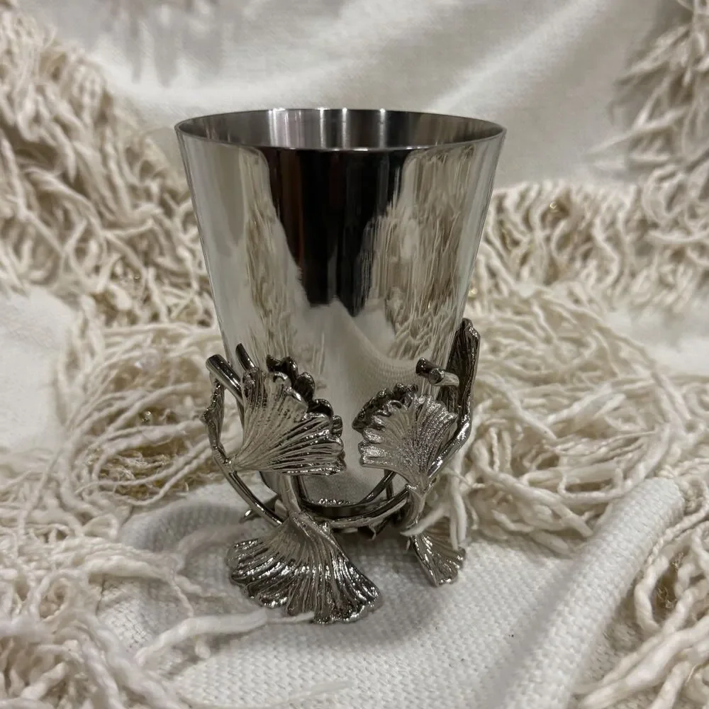 Michael Aram Ginkgo Bud Vase Stainless Steel 4.5'' NEW